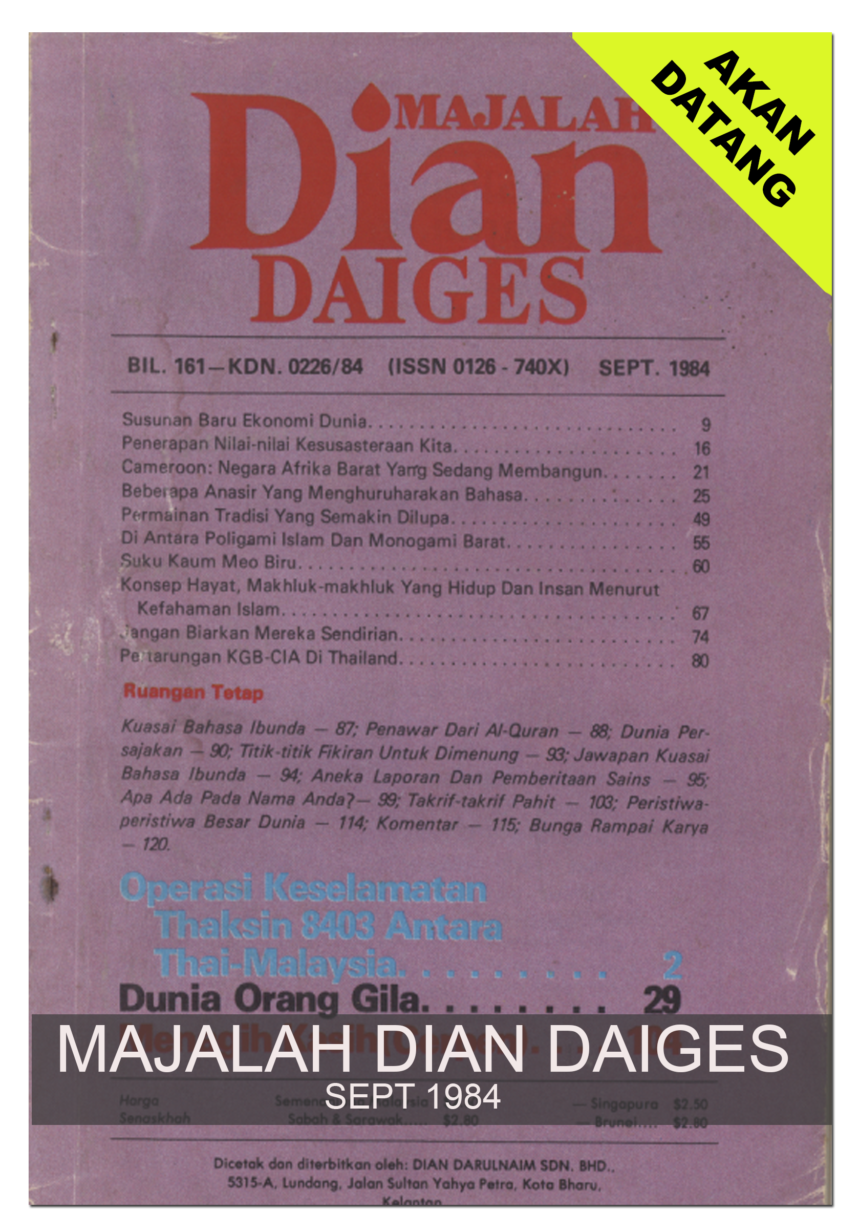 MAJALAH DIAN DAIGES SEPT 1984